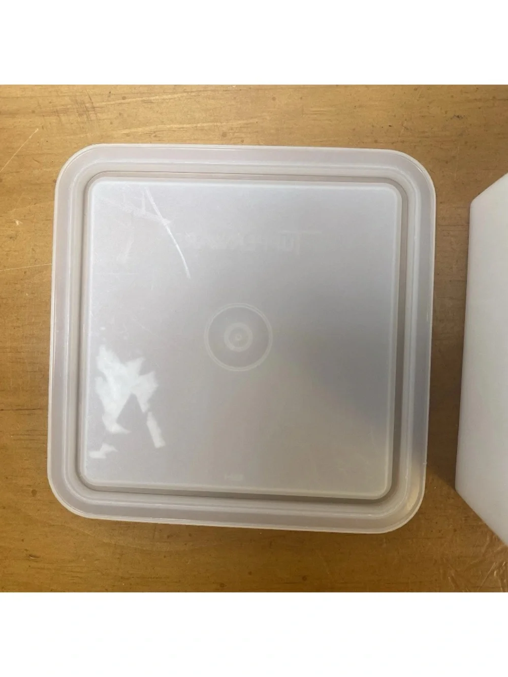 Vintage Tupperware Cracker Keeper Square Container 1314-6 Frosted Lid 1315-1